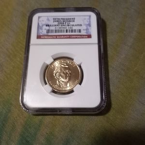 Graded 1 dollar coin 2008 James Monroe 5th president NGC grade